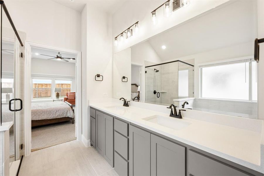 Furnished interior view inside a new home in ArrowBrooke, Aubrey (Image 17).