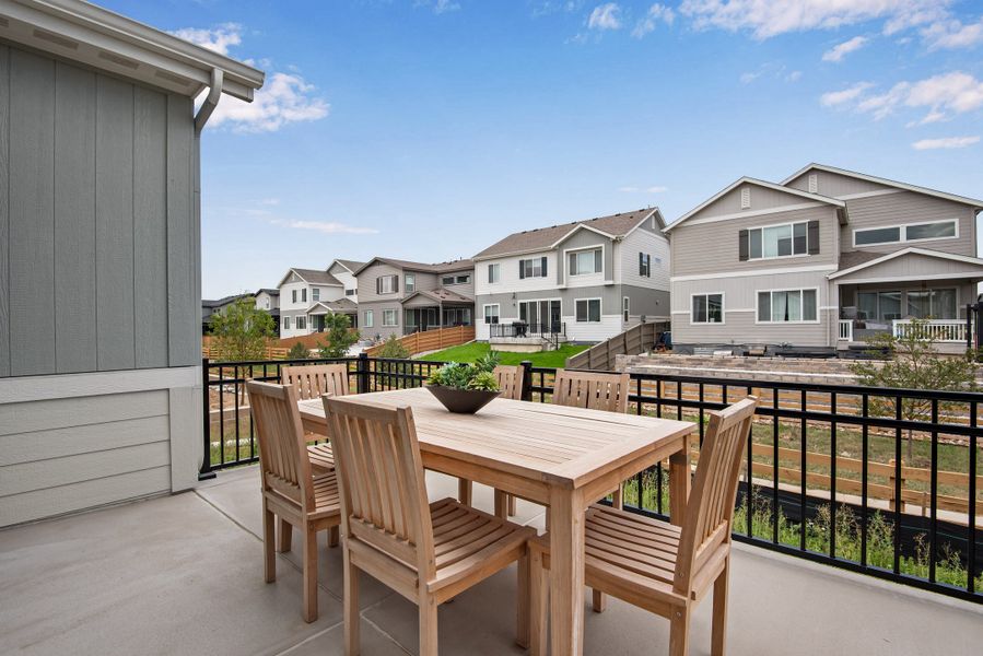 Exterior details and patio area of a home in Reunion, Commerce City (Image 3).