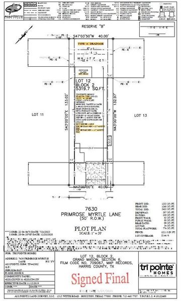 2D floor plan layout of this home in The Ridge at Mason Woods, Cypress, TX (Image 2).