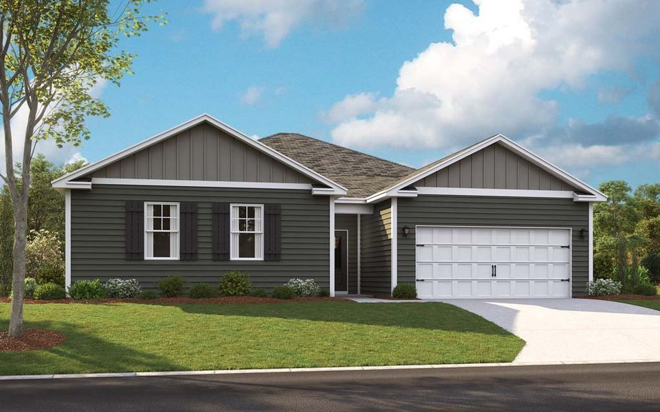 Representative exterior photo of a completed home built from the Denton by D.R. Horton in Sweet Briar, Ooltewah, TN (Image 19).