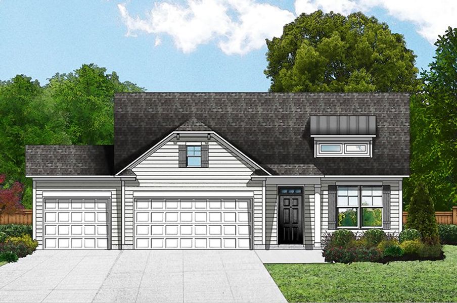 Elevation C - 3 Car Garage