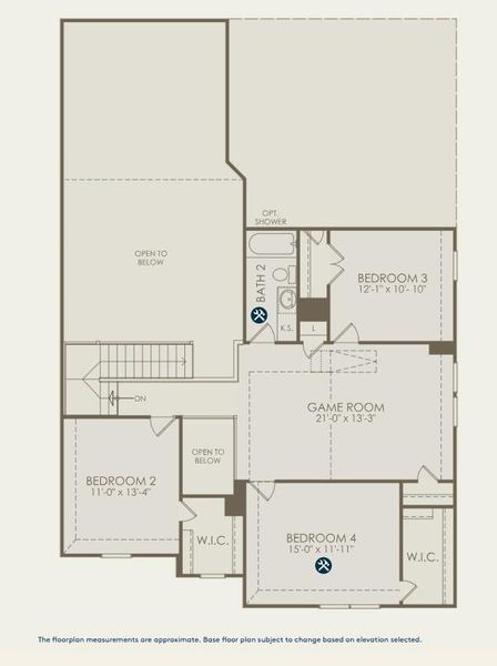 Pulte Homes, Amherst/B floor plan second level Pulte Homes, Amherst/B floor plan second level