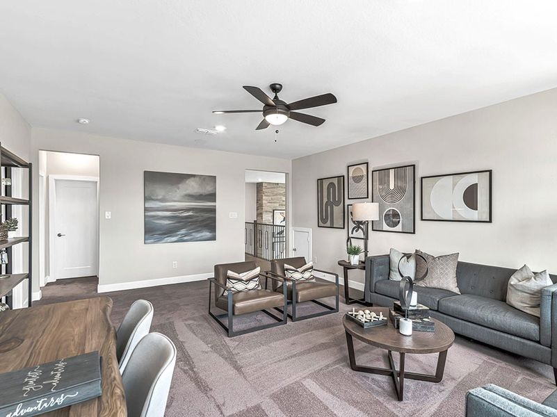 Furnished interior view inside a new home in Avalon at Cypress, Cypress (Image 37).