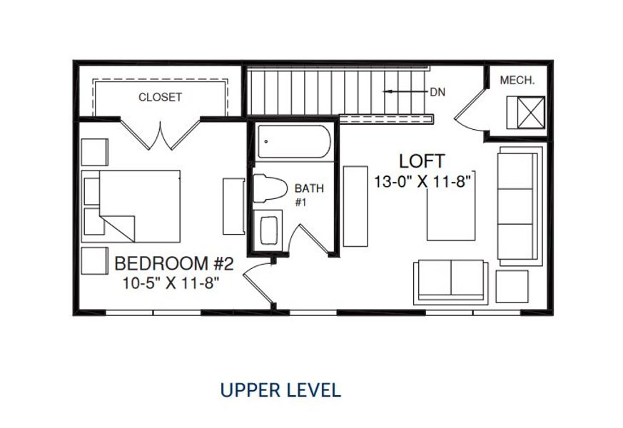 2D floor plan layout for the Fairview by Ryan Homes in St. Andrews, Winston, GA (Image 3).
