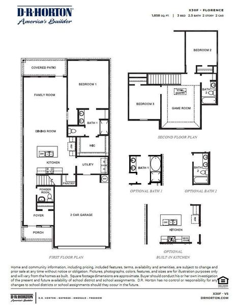 2D floor plan layout of this home in Lakes at Westland Ranch, League City, TX (Image 3).