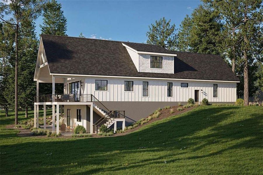 Exterior details and patio area of a home in , Ranger (Image 3).