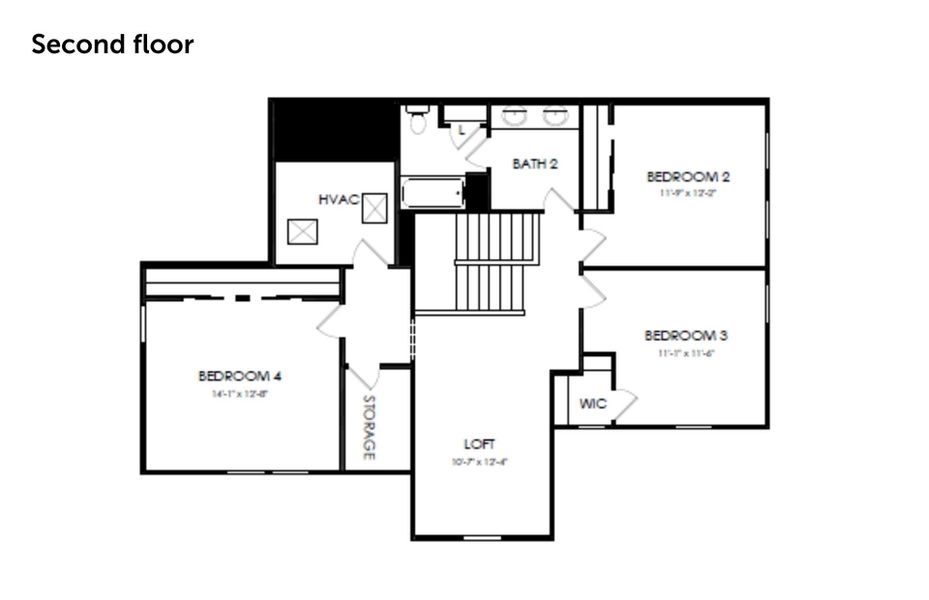 2D floor plan layout for the Monroe by Pulte Homes in Windsor Court, Fayetteville, GA (Image 4). 2D floor plan layout for the Monroe by Pulte Homes in Windsor Court, Fayetteville, GA (Image 4).