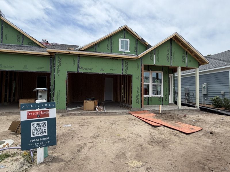 In-progress construction of a new home in The Villas at Longleaf Park, a Watersound Origins® community, Inlet Beach, FL (Image 6).