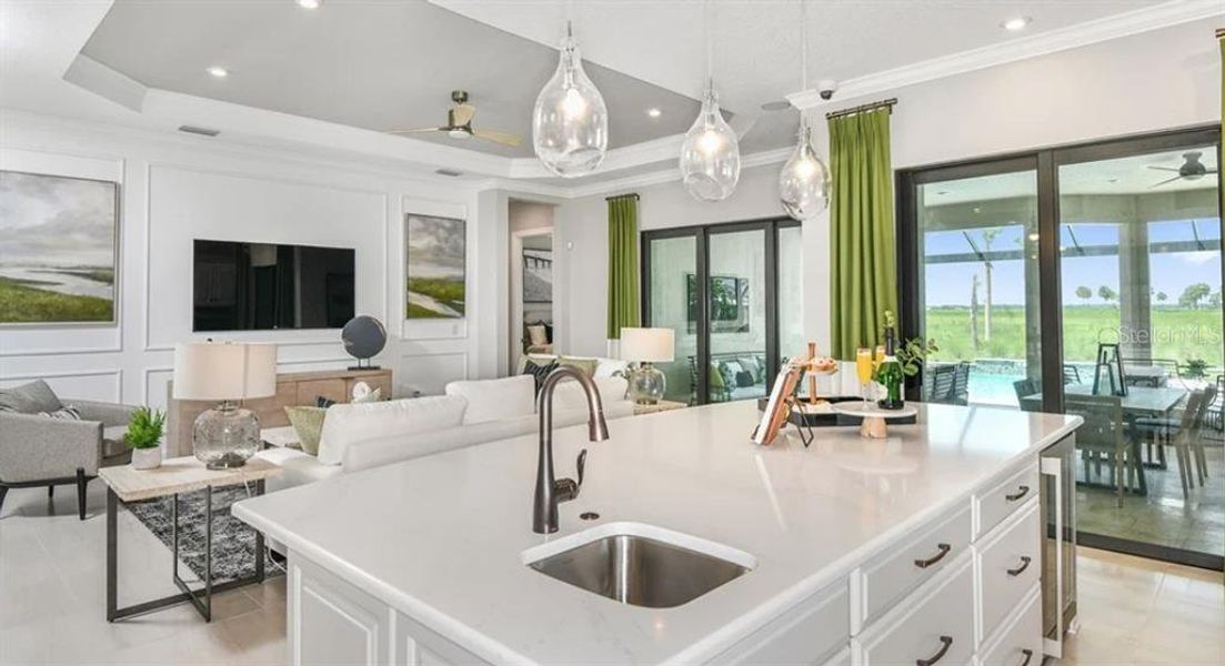 Furnished interior view inside a new home in Esplanade at Skye Ranch, Sarasota (Image 13).