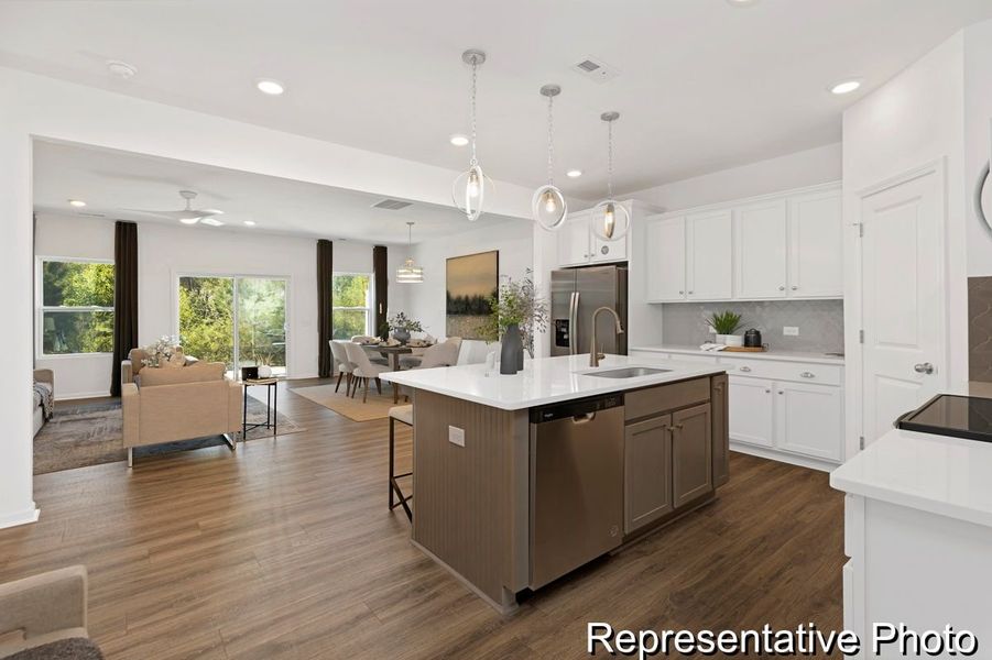 Furnished interior view inside a new home in Covington Ridge Townhomes, Thomasville (Image 2). Furnished interior view inside a new home in Covington Ridge Townhomes, Thomasville (Image 2).