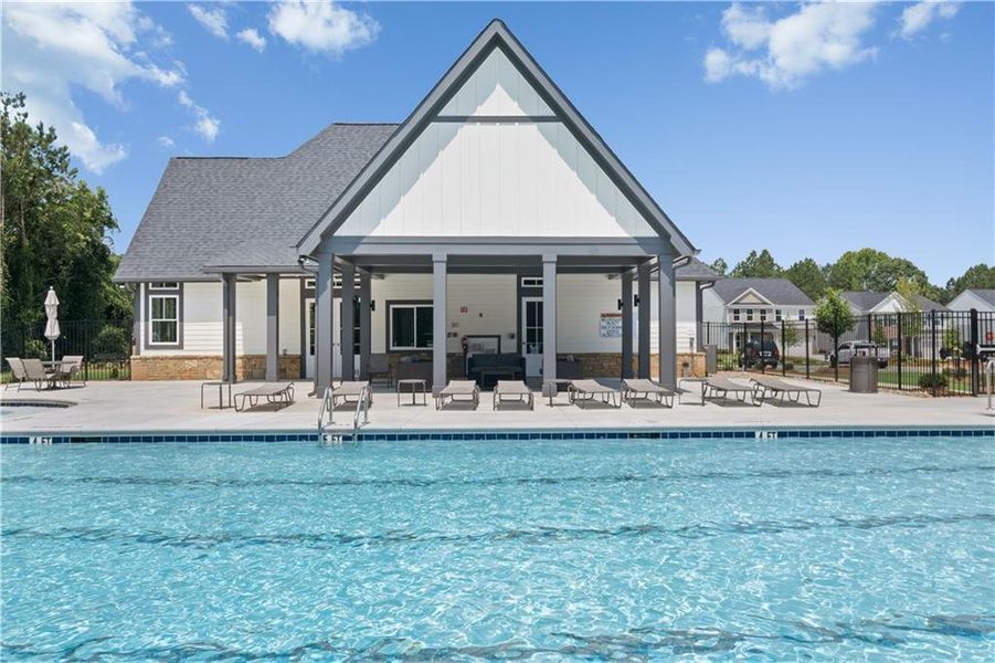 Front exterior of a new home in Hawthorne Ridge, McDonough, GA, highlighting curb appeal (Image 18).