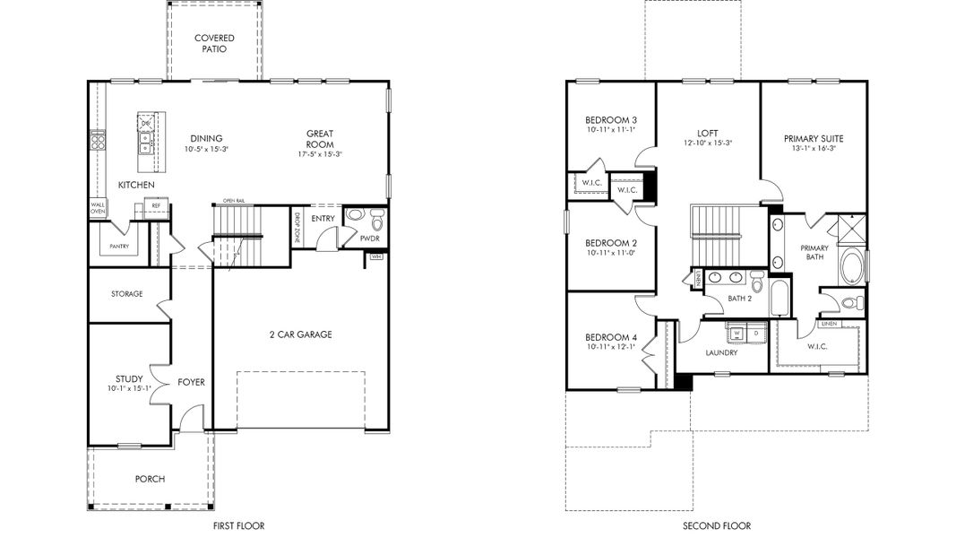 2D floor plan layout of this home in Mansker Farms - Bronze Series, Hendersonville, TN (Image 3).