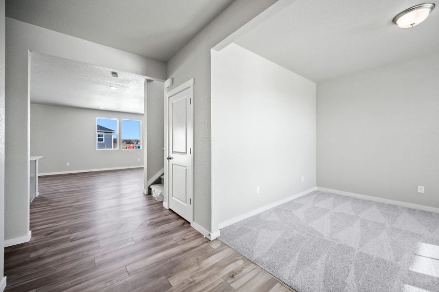 Representative unfurnished interior of a home built from the Currant by View Homes in The Glen, Colorado Springs (Image 12). Representative unfurnished interior of a home built from the Currant by View Homes in The Glen, Colorado Springs (Image 12).