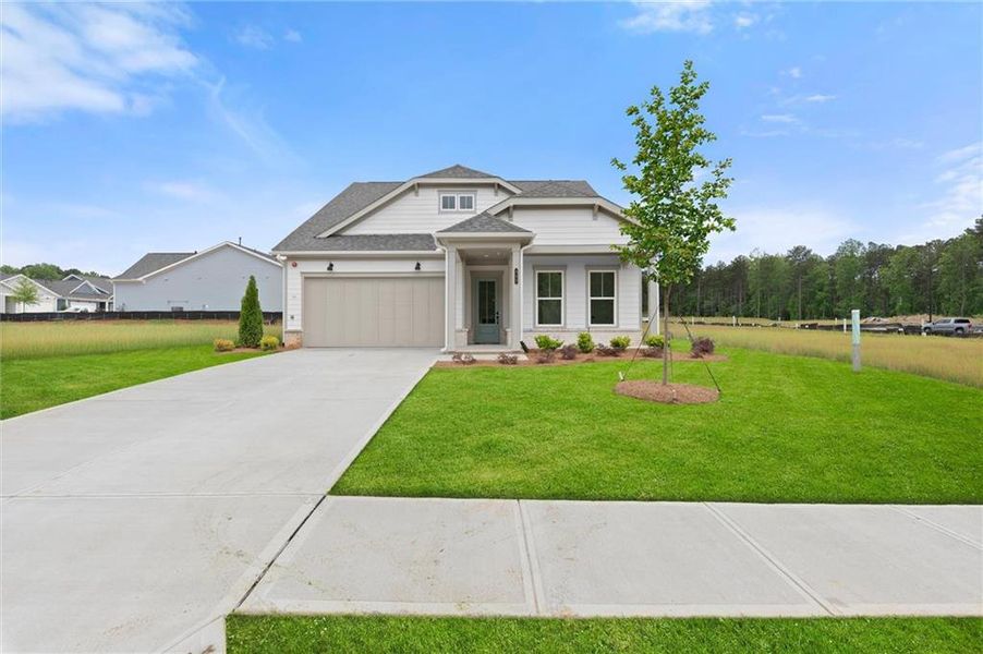 Front exterior of a new home in The Reserve at Bells Ferry, Kennesaw, GA, highlighting curb appeal (Image 25).