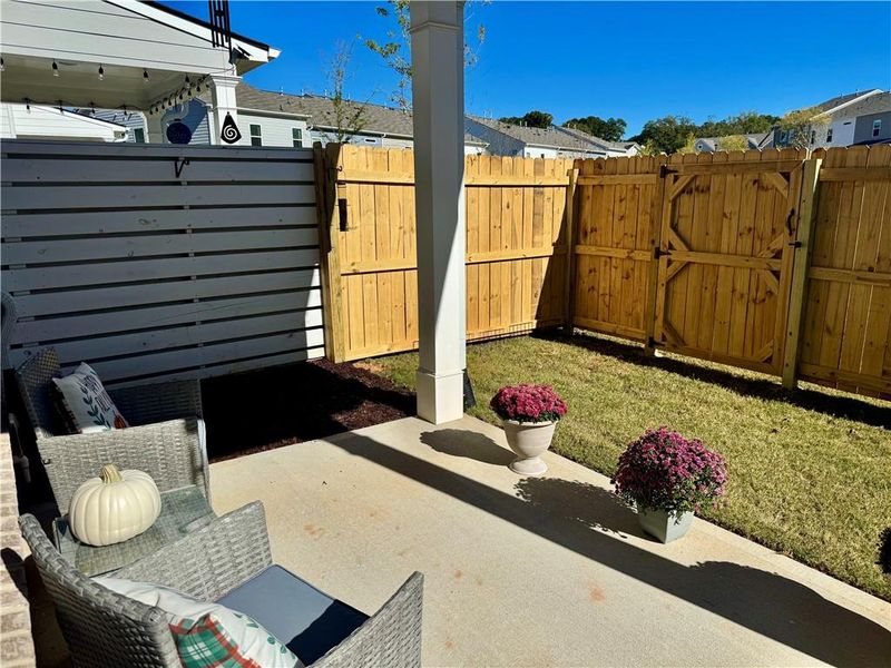 Exterior details and patio area of a home in Ellison Square, Sugar Hill (Image 25).