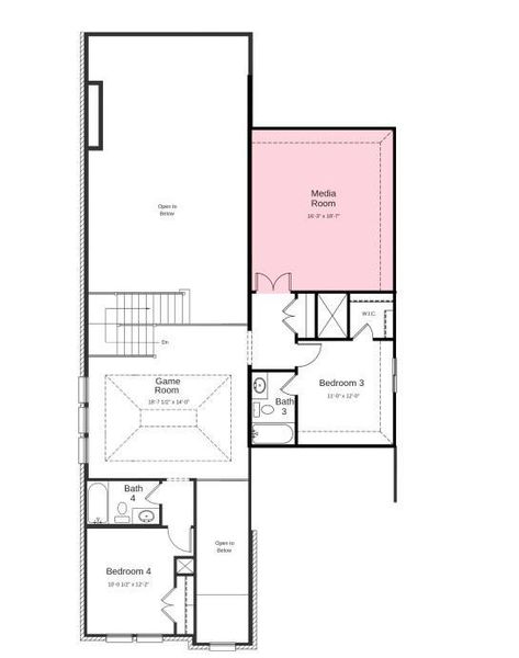 Structural options include: sliding glass door at gathering, media room, gas drop.