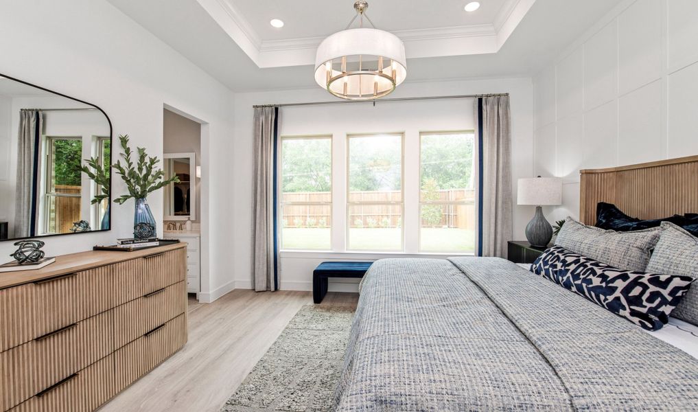 Primary suite with designer lighting