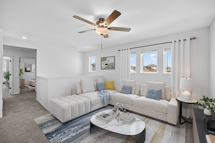 Representative furnished interior of a home built from the Oriole by Taylor Morrison in Emory Crossing, Hutto (Image 8). Representative furnished interior of a home built from the Oriole by Taylor Morrison in Emory Crossing, Hutto (Image 8).