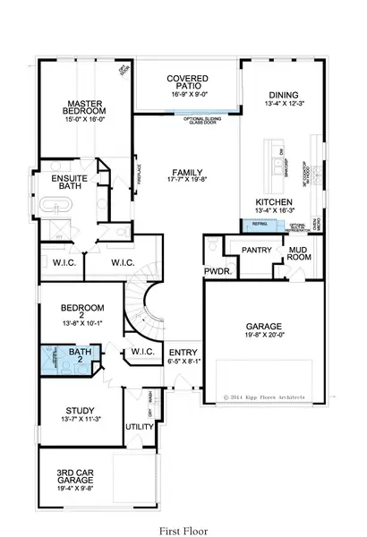 2D floor plan layout for the Middleton by Landon Homes in Dominion Estates, Frisco, TX (Image 6).