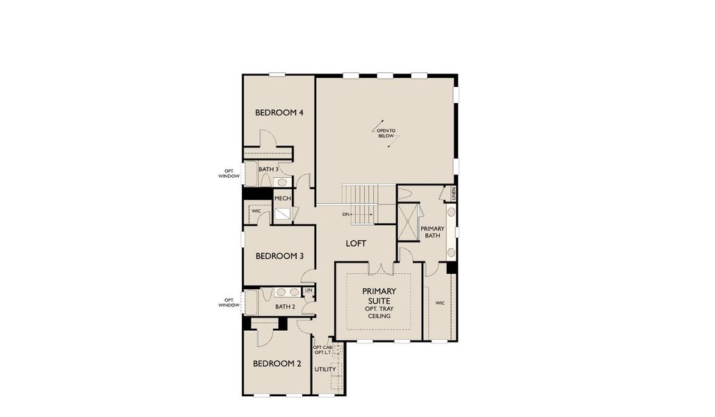 2D floor plan layout for the Griffin by Ashton Woods in Berry Bay, Wimauma, FL (Image 3).