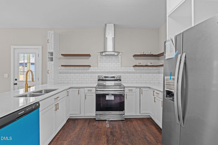Kitchen w/ Floating Shelves