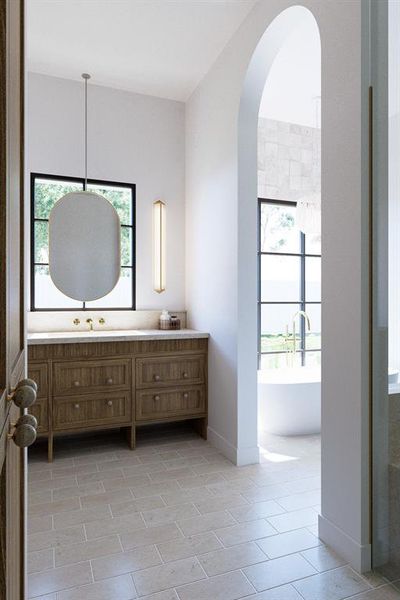 Furnished interior view inside a new home in , Dallas (Image 9).