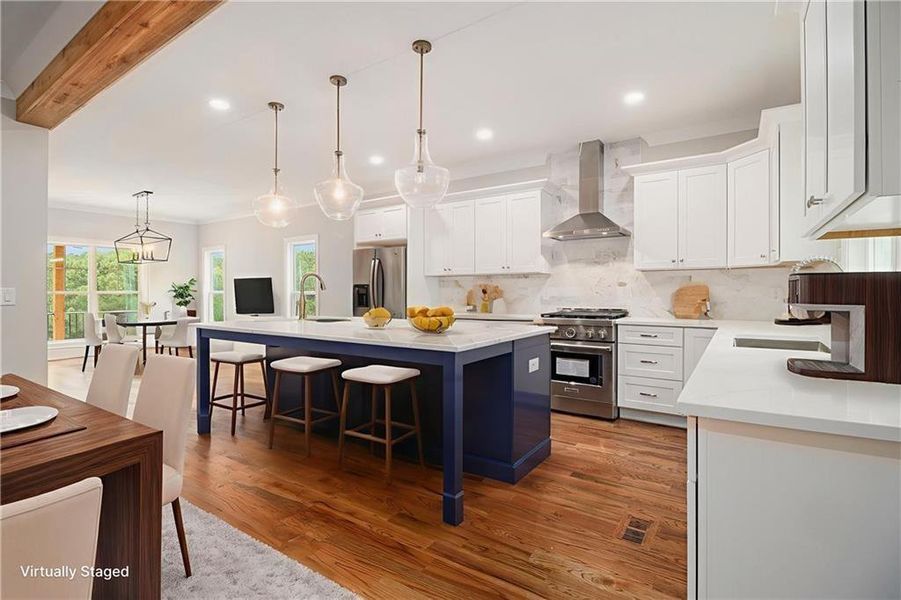Furnished interior view inside a new home in , White (Image 6).