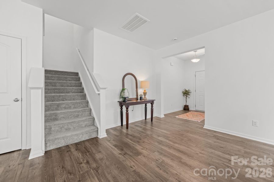 Foyer and office and then open floor plan Foyer and office and then open floor plan