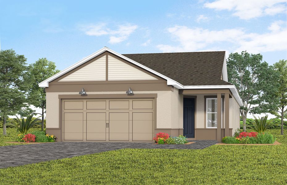 Representative exterior photo of a completed home built from the Contour by Del Webb in Del Webb Lakehaven, Clermont, FL (Image 2). Representative exterior photo of a completed home built from the Contour by Del Webb in Del Webb Lakehaven, Clermont, FL (Image 2).