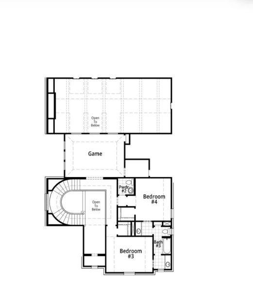 2D floor plan layout for the 608 by Highland Homes in Fulbrook on Fulshear Creek: 80ft. lots, Fulshear, TX (Image 7).
