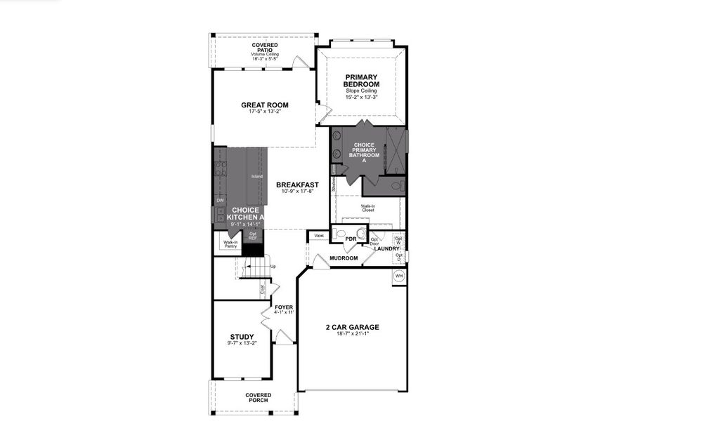 2D floor plan layout for the Meridian by Beazer Homes in Copia Pines, Montgomery, TX (Image 4).