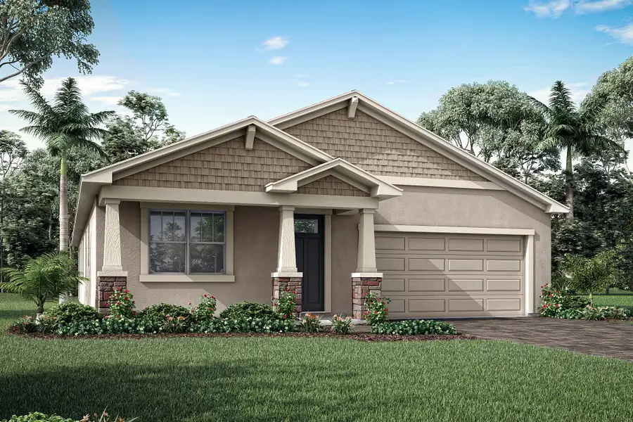 Representative exterior photo of a completed home built from the Pinnacle by Mattamy Homes in Waterbrooke, Clermont, FL (Image 2). Representative exterior photo of a completed home built from the Pinnacle by Mattamy Homes in Waterbrooke, Clermont, FL (Image 2).