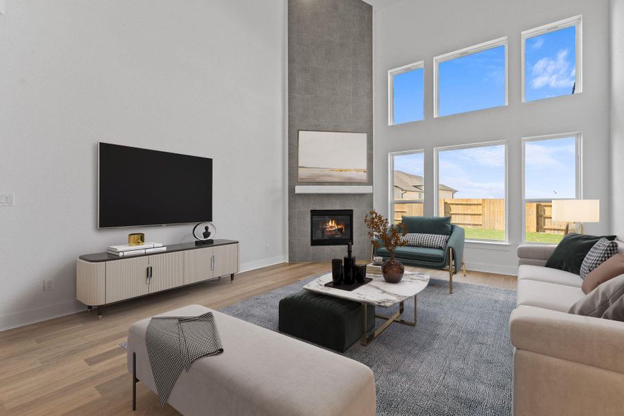 Open Concept Family Room - Virtually Staged