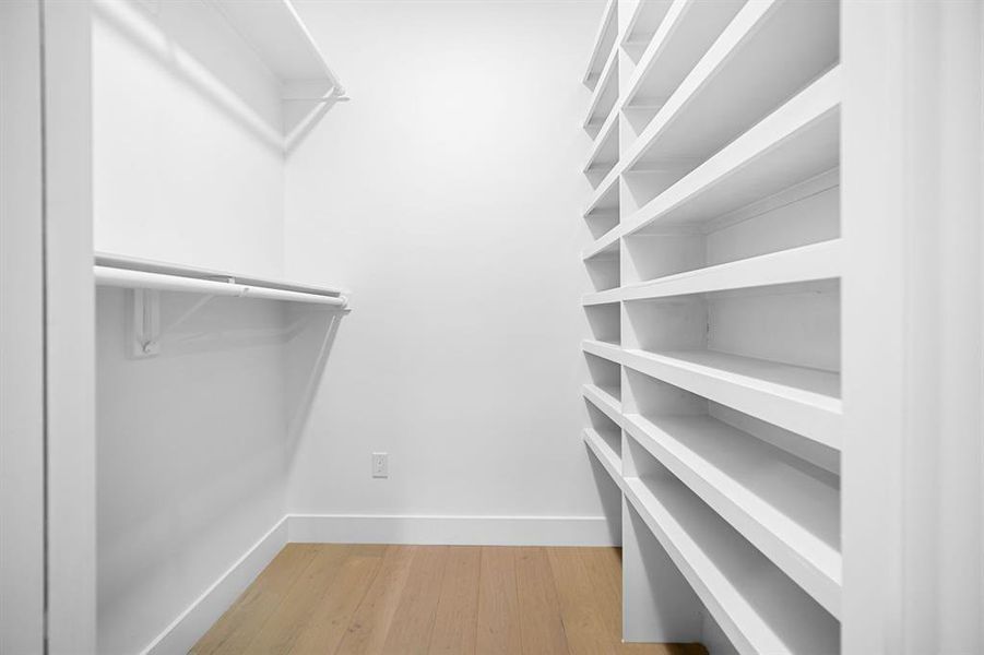 Thoughtfully designed to cater to individual styles and preferences, the separate walk-in closets make organizing your wardrobe a delightful experience