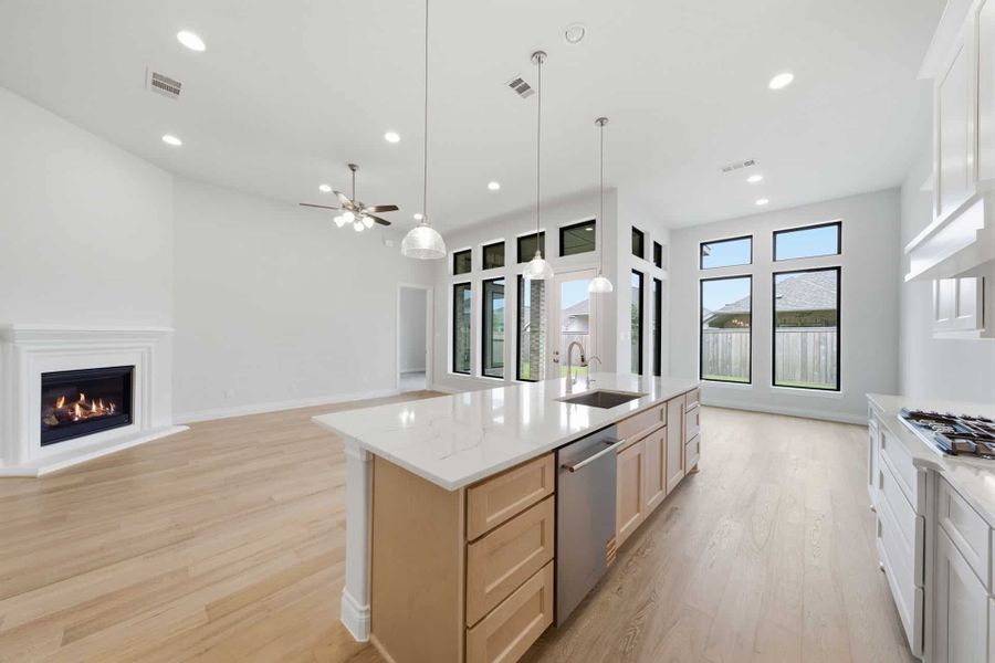 Furnished interior view inside a new home in Bridgeland 50′, Cypress (Image 5).