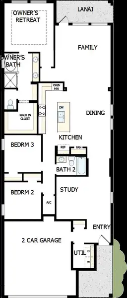 2D floor plan layout of this home in Chapel Crossings - Garden Series, Wesley Chapel, FL (Image 5).