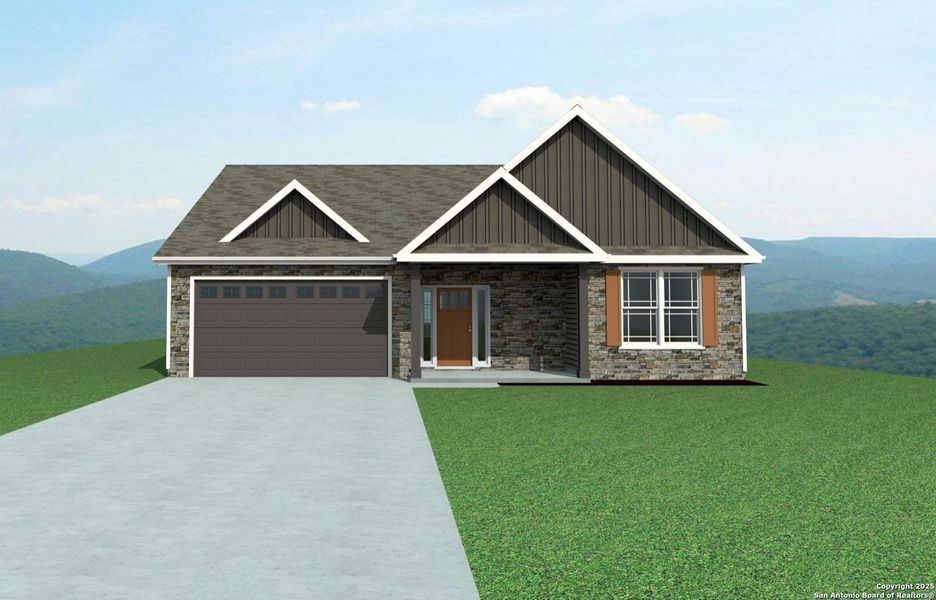 Front exterior of a home in the Lonesome Dove community, located in San Antonio, TX (Image 2).