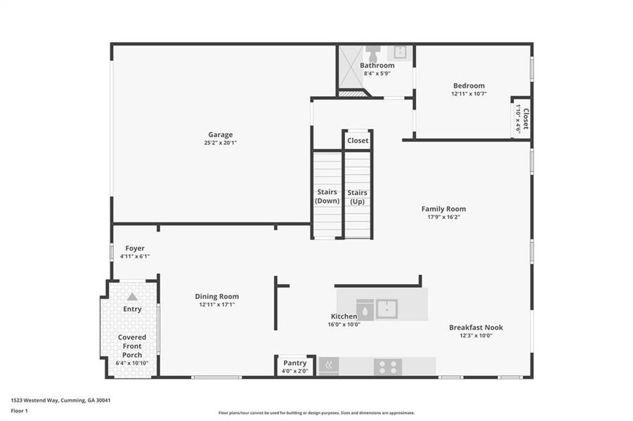 2D floor plan layout of this home in Waterhaven, Cumming, GA (Image 6).