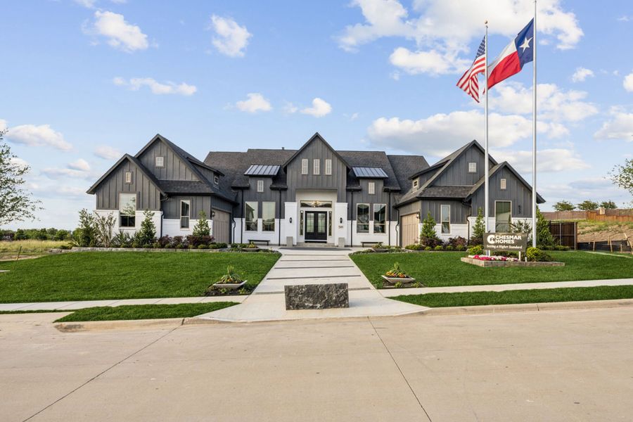 Representative exterior photo of a completed home built from the Madrid by Chesmar Homes in The Vines, Haslet, TX (Image 15). Representative exterior photo of a completed home built from the Madrid by Chesmar Homes in The Vines, Haslet, TX (Image 15).