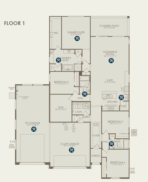 2D floor plan layout of this home in Artisan at Asante, Surprise, AZ (Image 3).