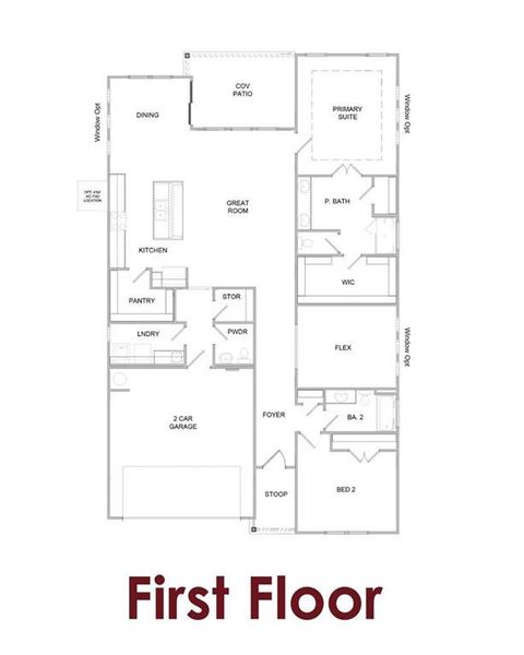 2D floor plan layout of this home in Fowler Farms, Auburn, GA (Image 4).