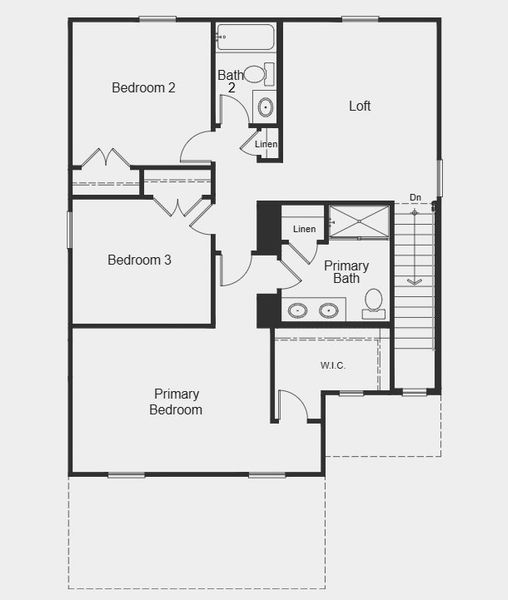 2D floor plan layout for the Plan 1808 by KB Home in Jade Creek, Chapel Hill, NC (Image 6). 2D floor plan layout for the Plan 1808 by KB Home in Jade Creek, Chapel Hill, NC (Image 6).