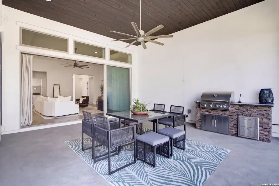 Exterior details and patio area of a home in Esperanza - 80' & 90', Boerne (Image 3). Exterior details and patio area of a home in Esperanza - 80' & 90', Boerne (Image 3).