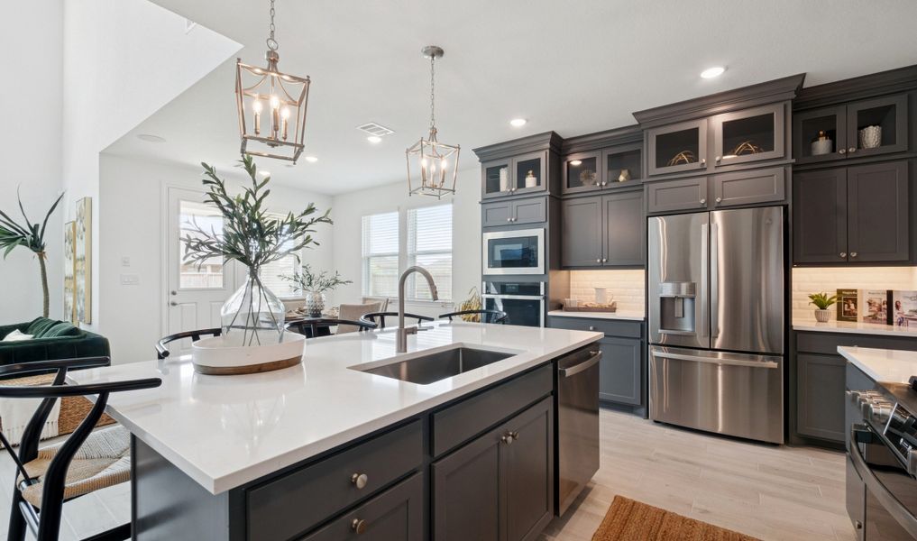 Kitchen with spacious central island Kitchen with spacious central island