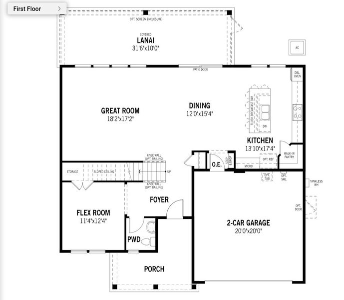 2D floor plan layout for the Magnolia by Mattamy Homes in RiverTown - Cove, St. Johns, FL (Image 3). 2D floor plan layout for the Magnolia by Mattamy Homes in RiverTown - Cove, St. Johns, FL (Image 3).