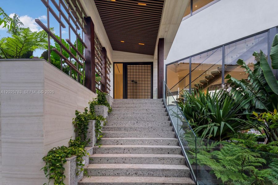 Exterior details and patio area of a home in , Coral Gables (Image 34). Exterior details and patio area of a home in , Coral Gables (Image 34).