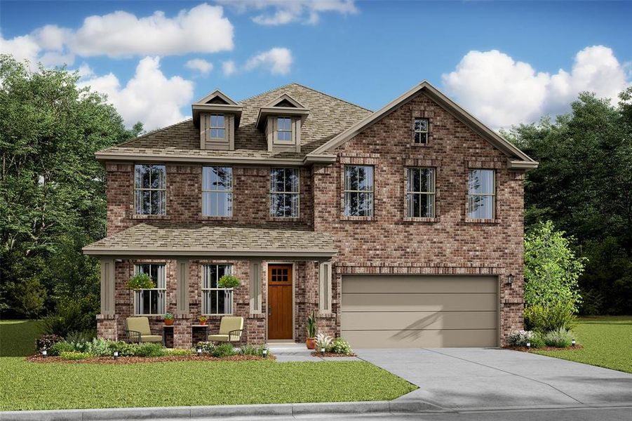 Gorgeous Davenport home design in TA elevation built by K. Hovnanian Homes in the master planned community of Marvida. (*Artist rendering used for illustration purposes only.)