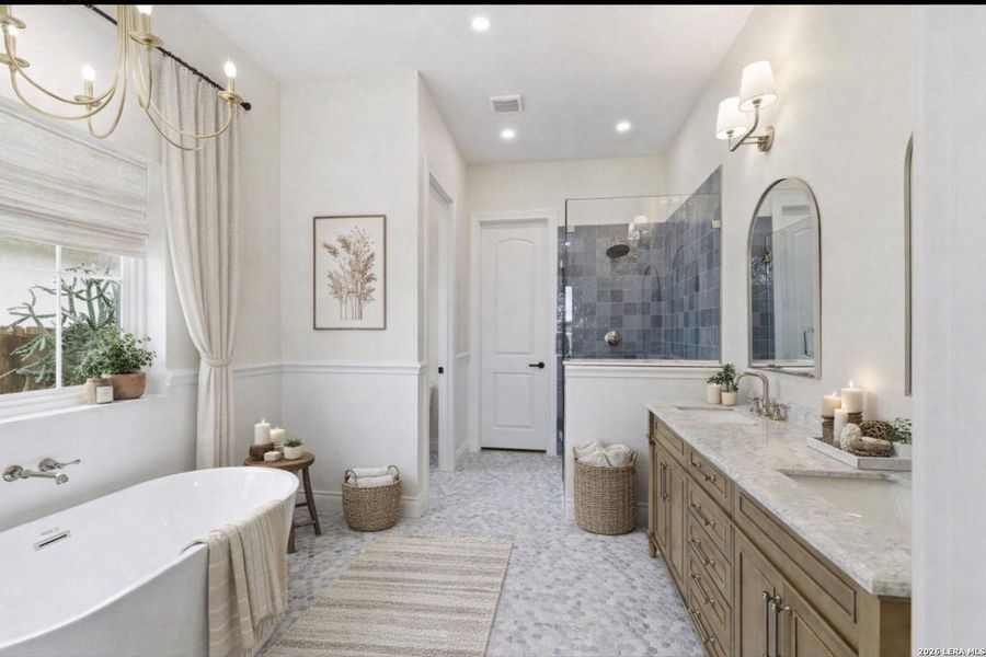 Furnished interior view inside a new home in , Bandera (Image 13).