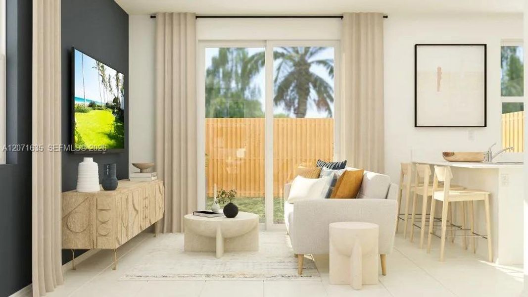 Furnished interior view inside a new home in Del Mar, Miami (Image 11).