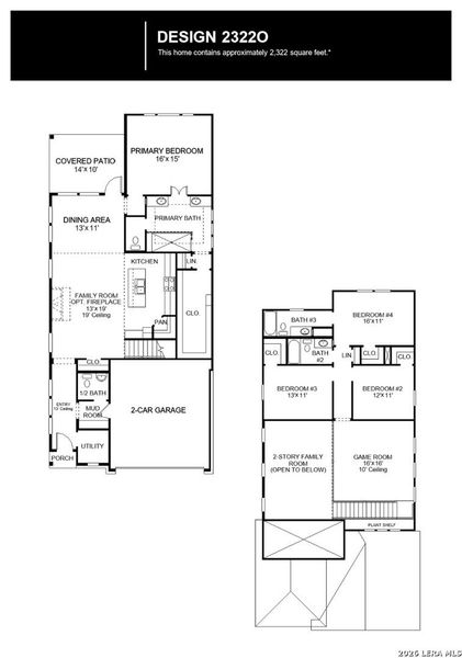 2D floor plan layout of this home in Solms Landing, New Braunfels, TX (Image 2).